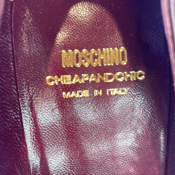 Reduced MOSCHINO Cheap and Chic vintage burgundy suede heels, size 8 - Picture 9 of 16